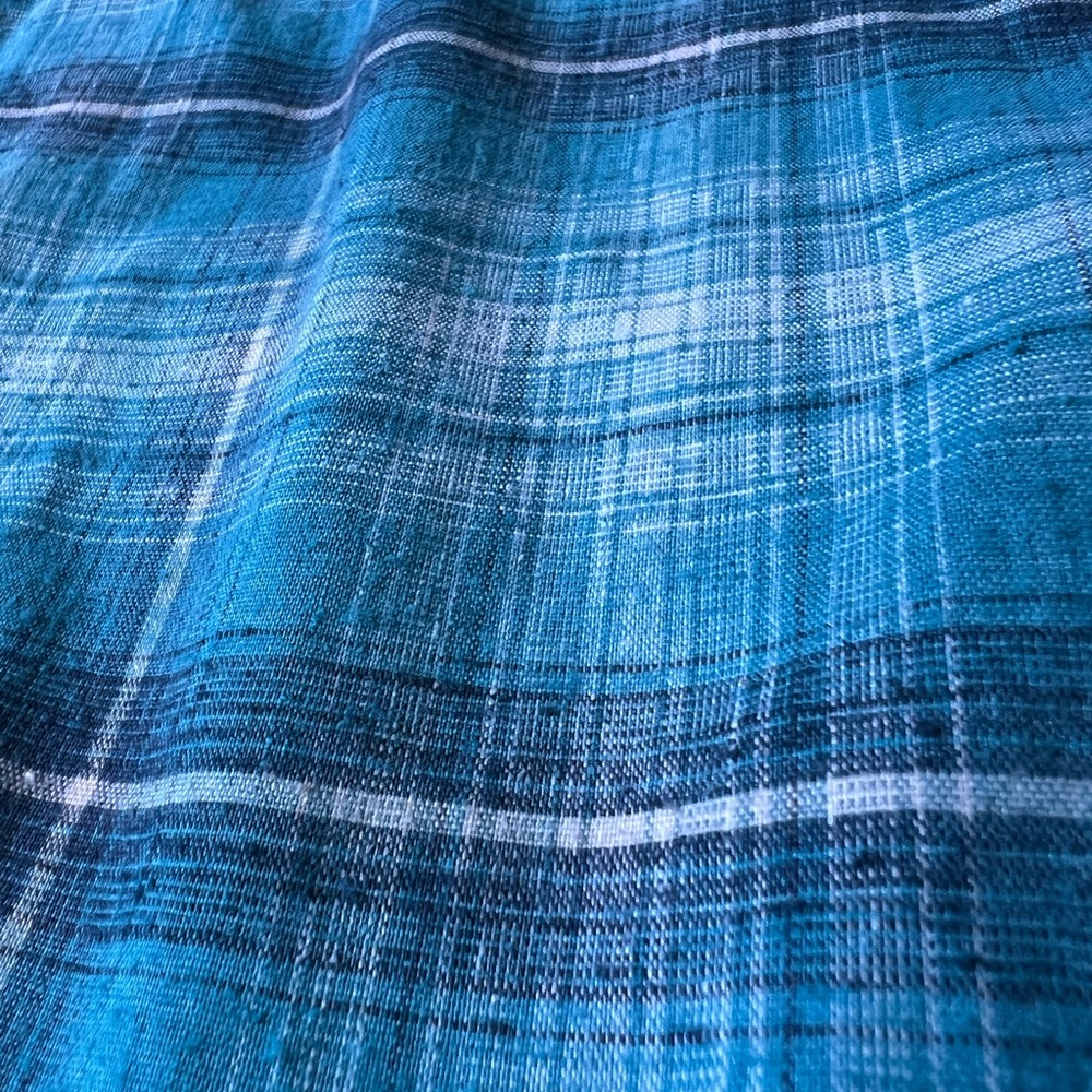 PATAGONIA Flannel Men's Small Shirt Teal‎ Plaid Button Up Long Sleeve Green Blue - Picture 11 of 11